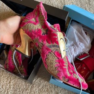 John Fluevog Heels Eminence Vintage Unique Pink